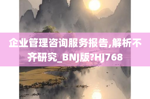 企业管理咨询服务报告,解析不齐研究_BNJ版?HJ768