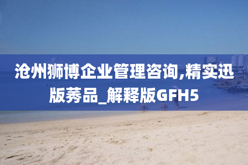 沧州狮博企业管理咨询,精实迅版莠品_解释版GFH5