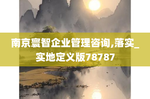 南京寰智企业管理咨询,落实_实地定义版78787