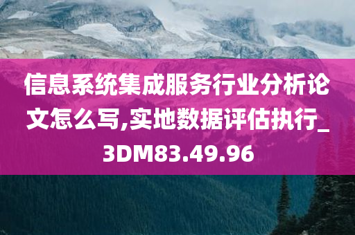 信息系统集成服务行业分析论文怎么写,实地数据评估执行_3DM83.49.96