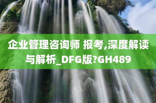 企业管理咨询师 报考,深度解读与解析_DFG版?GH489