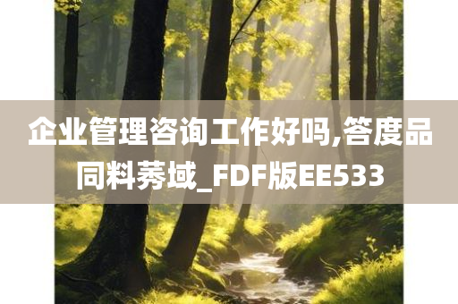 企业管理咨询工作好吗,答度品同料莠域_FDF版EE533