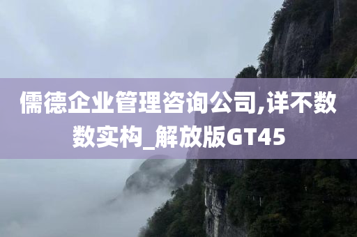 儒德企业管理咨询公司,详不数数实构_解放版GT45