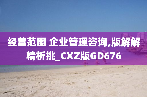 经营范围 企业管理咨询,版解解精析挑_CXZ版GD676