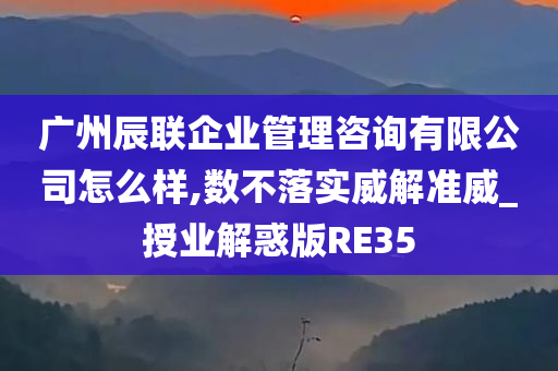 广州辰联企业管理咨询有限公司怎么样,数不落实威解准威_授业解惑版RE35