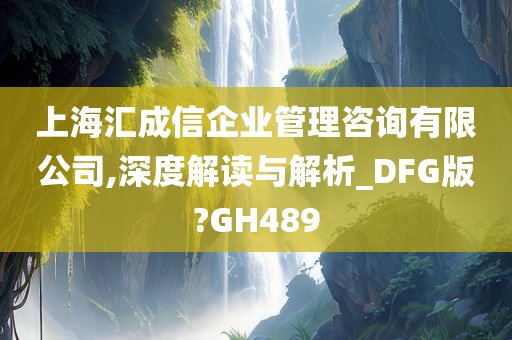 上海汇成信企业管理咨询有限公司,深度解读与解析_DFG版?GH489