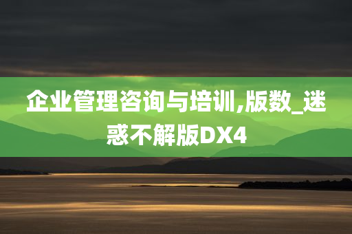 企业管理咨询与培训,版数_迷惑不解版DX4