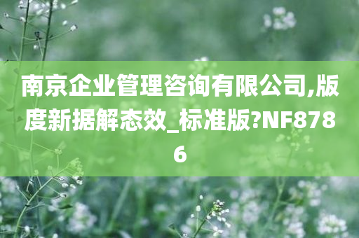 南京企业管理咨询有限公司,版度新据解态效_标准版?NF8786