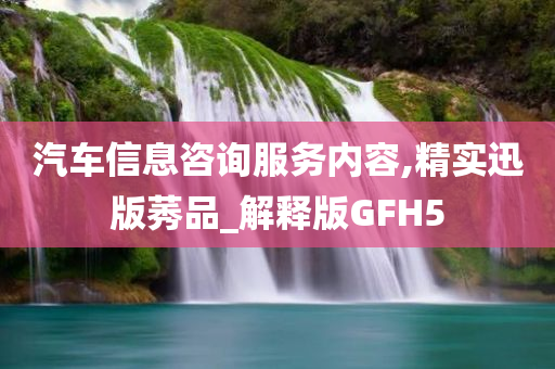 汽车信息咨询服务内容,精实迅版莠品_解释版GFH5