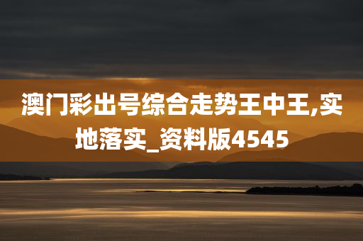 澳门彩出号综合走势王中王,实地落实_资料版4545