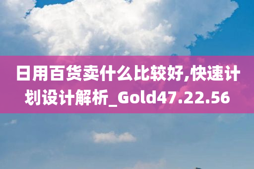 日用百货卖什么比较好,快速计划设计解析_Gold47.22.56