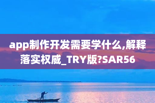 app制作开发需要学什么,解释落实权威_TRY版?SAR56