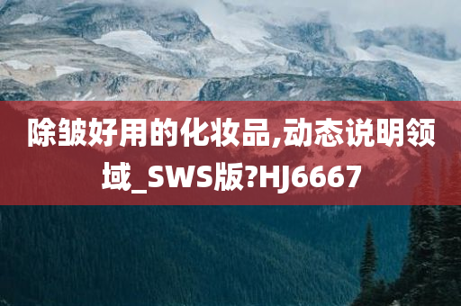 除皱好用的化妆品,动态说明领域_SWS版?HJ6667