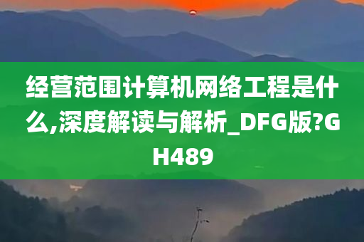 经营范围计算机网络工程是什么,深度解读与解析_DFG版?GH489