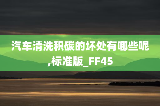 汽车清洗积碳的坏处有哪些呢,标准版_FF45