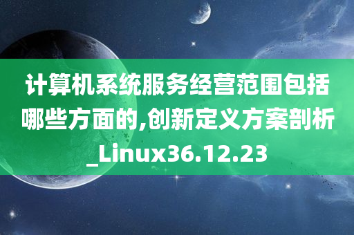 计算机系统服务经营范围包括哪些方面的,创新定义方案剖析_Linux36.12.23