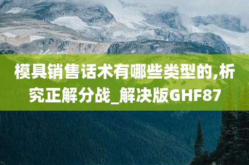 模具销售话术有哪些类型的,析究正解分战_解决版GHF87