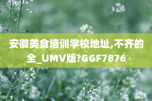 安徽美食培训学校地址,不齐的全_UMV版?GGF7876