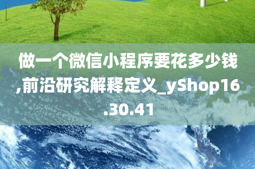 做一个微信小程序要花多少钱,前沿研究解释定义_yShop16.30.41