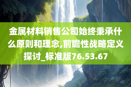 金属材料销售公司始终秉承什么原则和理念,前瞻性战略定义探讨_标准版76.53.67