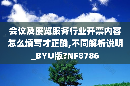 会议及展览服务行业开票内容怎么填写才正确,不同解析说明_BYU版?NF8786