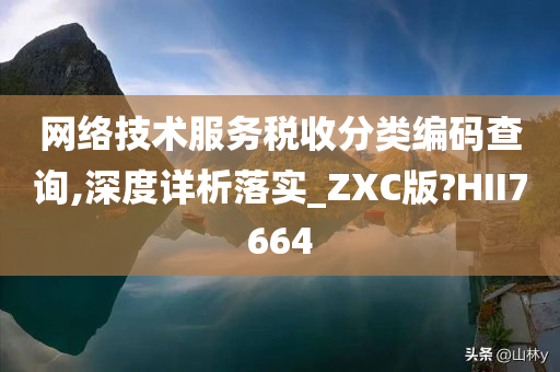 网络技术服务税收分类编码查询,深度详析落实_ZXC版?HII7664