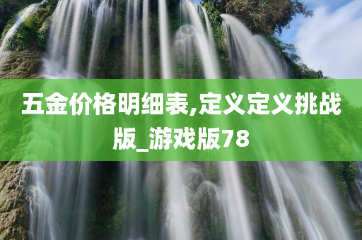 五金价格明细表,定义定义挑战版_游戏版78