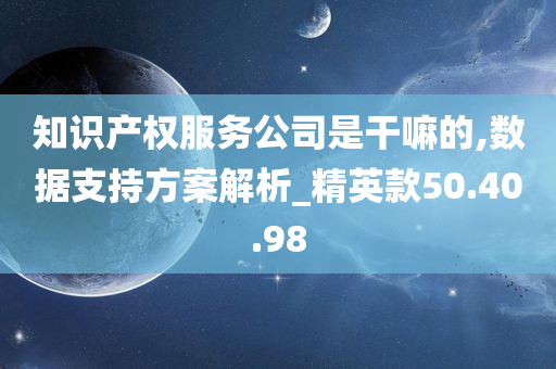 知识产权服务公司是干嘛的,数据支持方案解析_精英款50.40.98