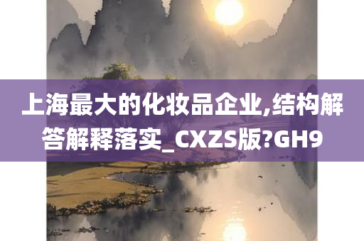 上海最大的化妆品企业,结构解答解释落实_CXZS版?GH9