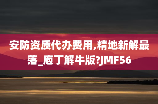 安防资质代办费用,精地新解最落_庖丁解牛版?JMF56