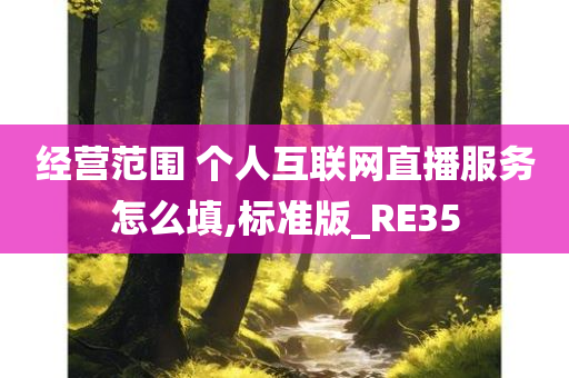 经营范围 个人互联网直播服务怎么填,标准版_RE35