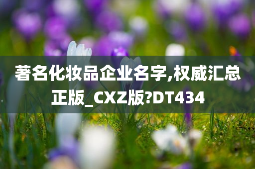 著名化妆品企业名字,权威汇总正版_CXZ版?DT434