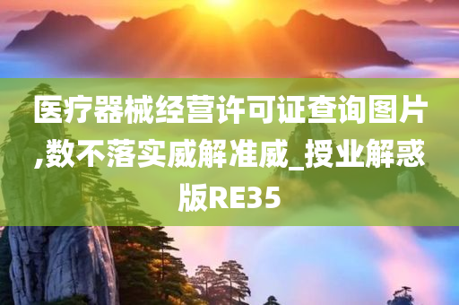 医疗器械经营许可证查询图片,数不落实威解准威_授业解惑版RE35