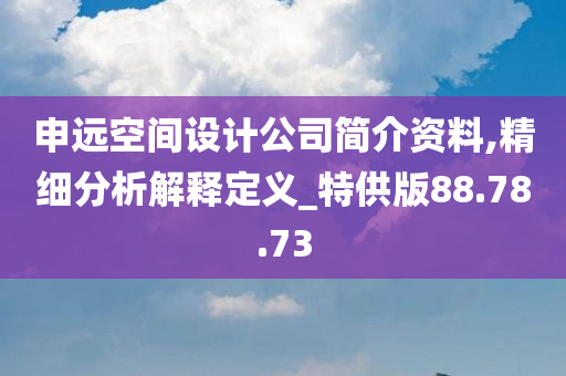 申远空间设计公司简介资料,精细分析解释定义_特供版88.78.73