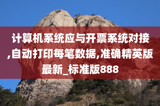 计算机系统应与开票系统对接,自动打印每笔数据,准确精英版最新_标准版888