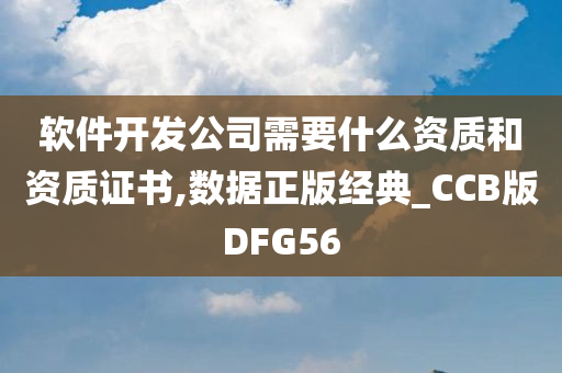 软件开发公司需要什么资质和资质证书,数据正版经典_CCB版DFG56