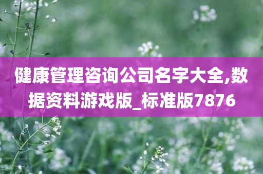 健康管理咨询公司名字大全,数据资料游戏版_标准版7876