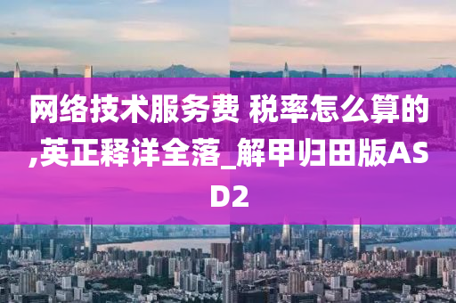 网络技术服务费 税率怎么算的,英正释详全落_解甲归田版ASD2