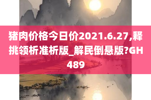 猪肉价格今日价2021.6.27,释挑领析准析版_解民倒悬版?GH489