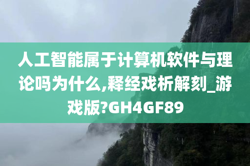 人工智能属于计算机软件与理论吗为什么,释经戏析解刻_游戏版?GH4GF89