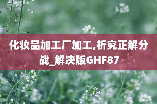 化妆品加工厂加工,析究正解分战_解决版GHF87