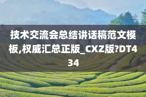 技术交流会总结讲话稿范文模板,权威汇总正版_CXZ版?DT434