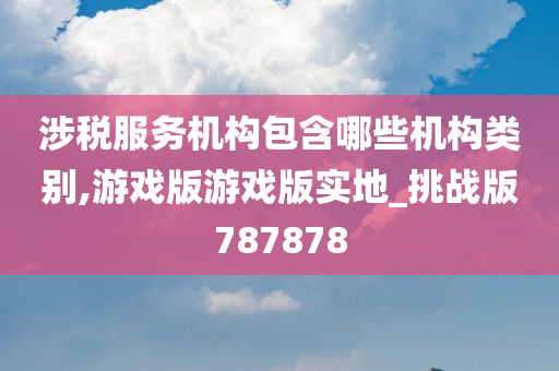 涉税服务机构包含哪些机构类别,游戏版游戏版实地_挑战版787878