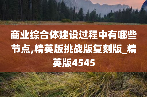 商业综合体建设过程中有哪些节点,精英版挑战版复刻版_精英版4545