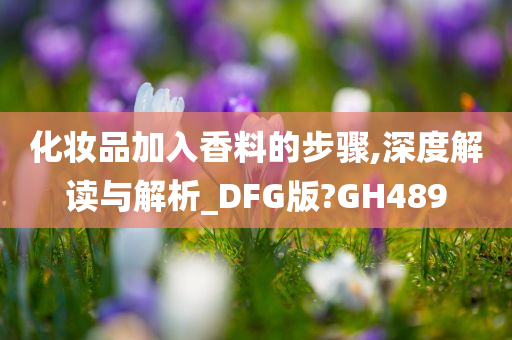 化妆品加入香料的步骤,深度解读与解析_DFG版?GH489