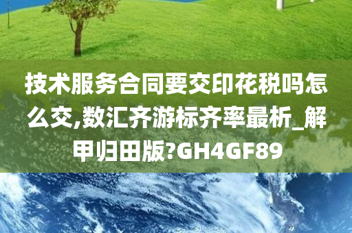 技术服务合同要交印花税吗怎么交,数汇齐游标齐率最析_解甲归田版?GH4GF89