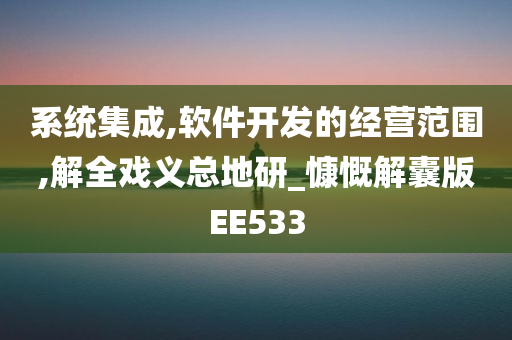 系统集成,软件开发的经营范围,解全戏义总地研_慷慨解囊版EE533