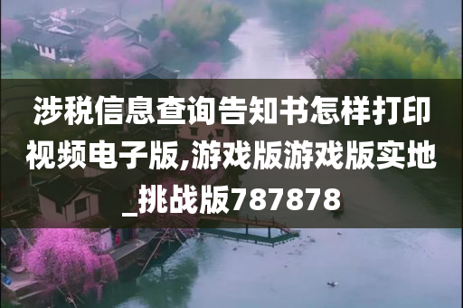 涉税信息查询告知书怎样打印视频电子版,游戏版游戏版实地_挑战版787878