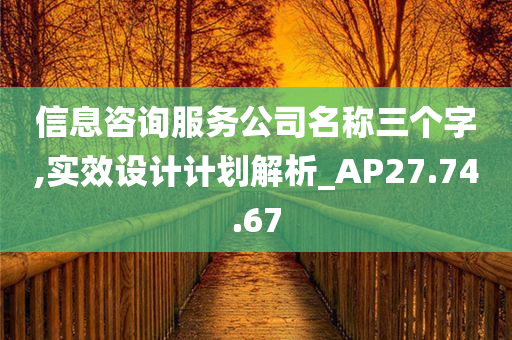 信息咨询服务公司名称三个字,实效设计计划解析_AP27.74.67