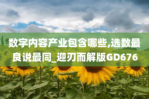 数字内容产业包含哪些,选数最良说最同_迎刃而解版GD676